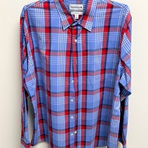 Saddlebred Men's Casual Blue and Red Checkered Shirt